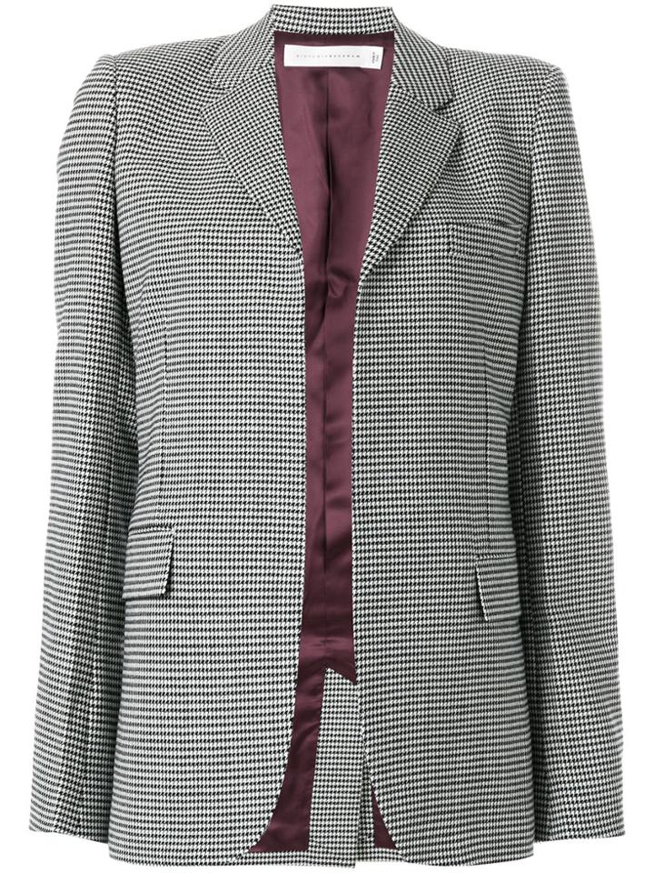 Victoria Beckham Houndstooth Blazer - Black