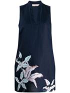 Tory Burch Floral Print Tunic Dress - Blue