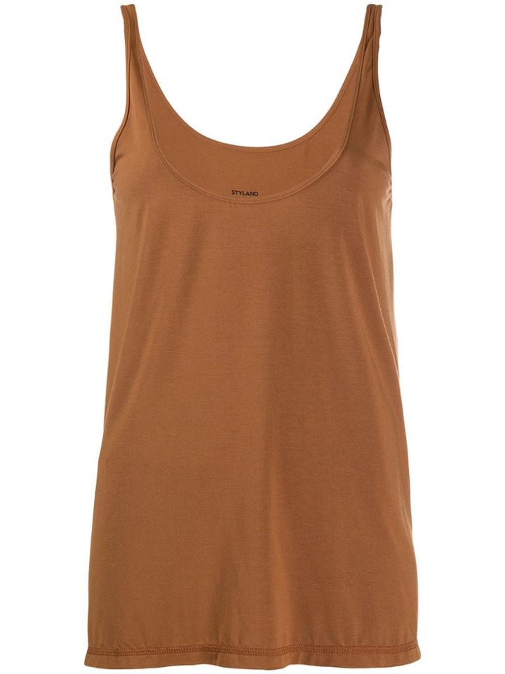 Styland Swing Tank Top - Brown