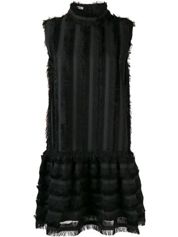 Maison Père Sleeveless Frayed Dress - Black