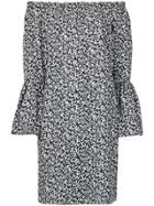 Michael Kors Off-shoulder Floral Print Dress - Black