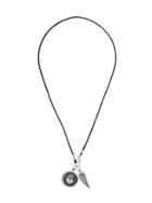King Baby Large Heart Coin And Wing Pendant Necklace - Metallic