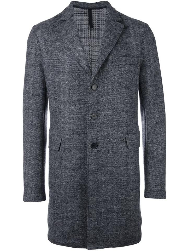 Harris Wharf London Button-up Chester Coat, Men's, Size: 48, Grey, Virgin Wool