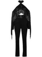 David Koma Fringed Top Jumpsuit - Black