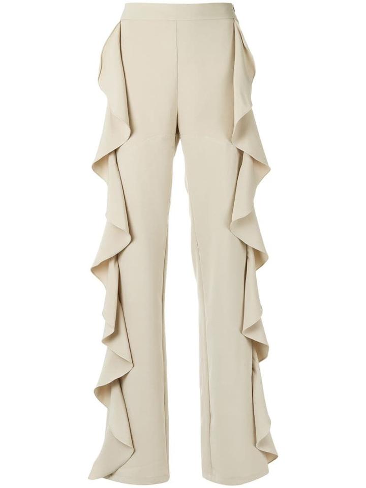Olympiah Ruffle Trousers - Neutrals