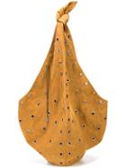 Saint Laurent Eyelet Embellished Shoulder Bag - Brown
