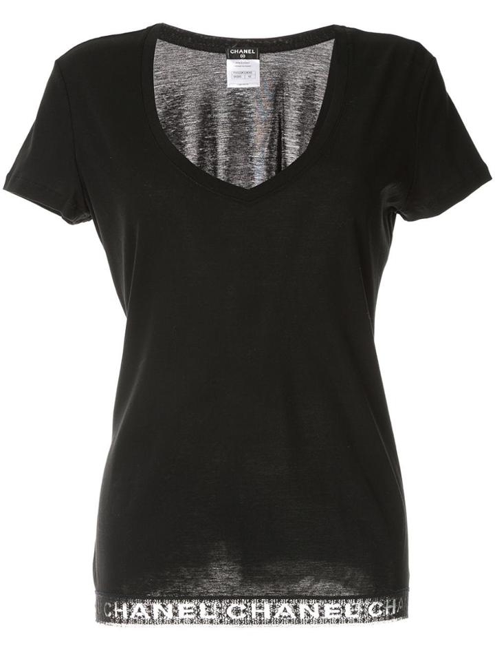Chanel Vintage Logo Hem T-shirt - Black