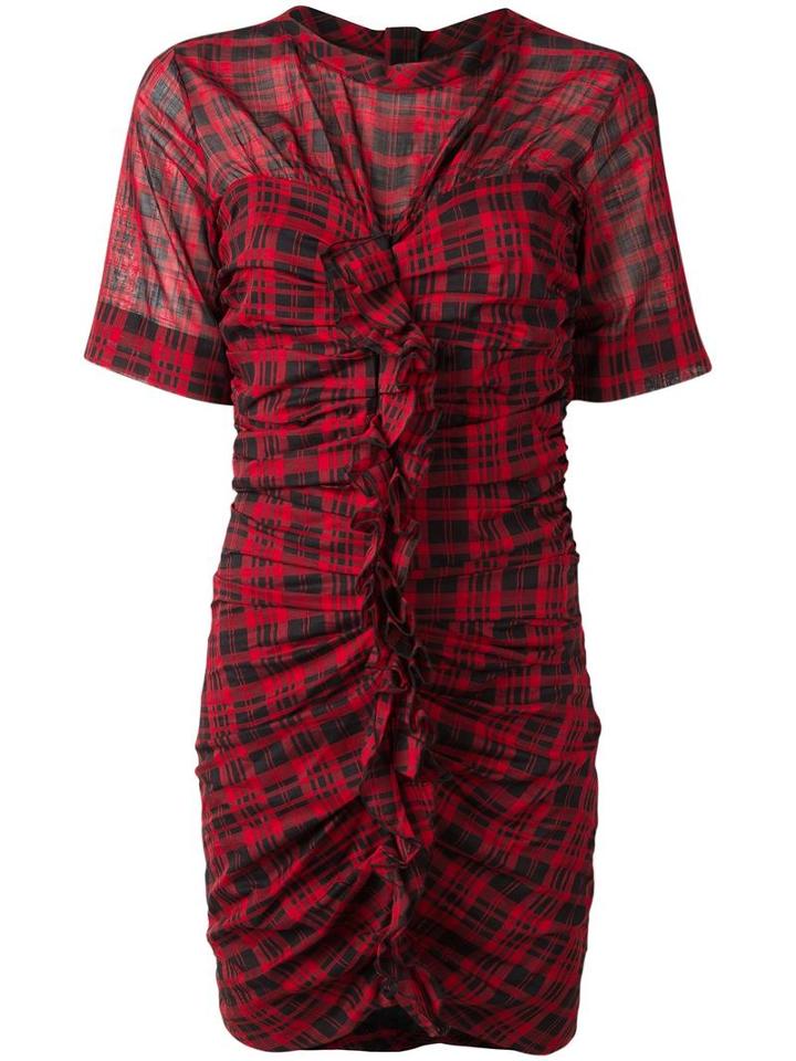 Isabel Marant Étoile Checked Dress, Women's, Size: 42, Red, Cotton/linen/flax