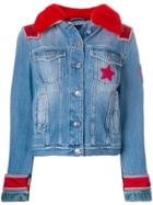 Ermanno Scervino Fur-collar Denim Jacket - Blue