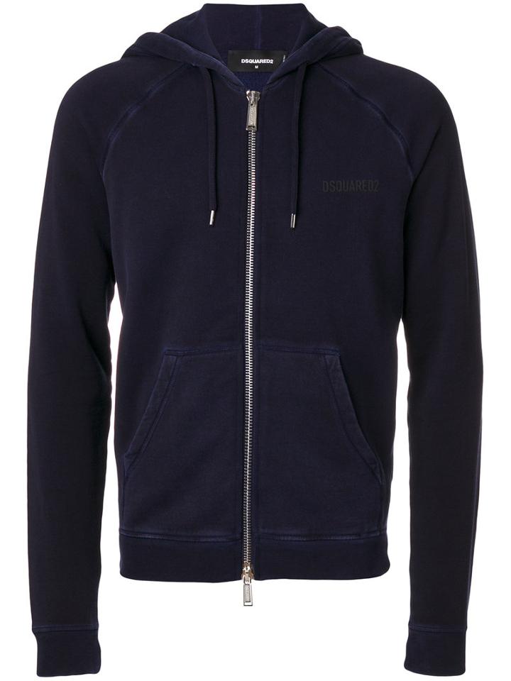 Dsquared2 - Logo Print Hoodie - Men - Cotton - L, Blue, Cotton
