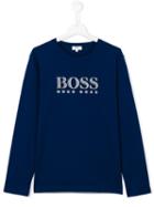 Boss Kids Logo Print T-shirt, Boy's, Size: 16 Yrs, Blue