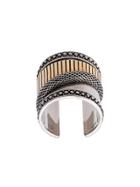 Alexander Mcqueen Mechanical Cuff Ring - Silver