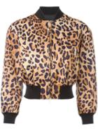 Dsquared2 Leopard Print Bomber Jacket, Women's, Size: 42, Brown, Polyester
