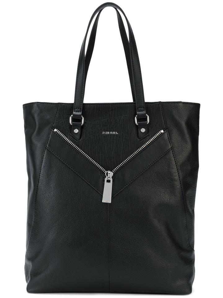 Diesel Zip-detailed Tote Bag - Black