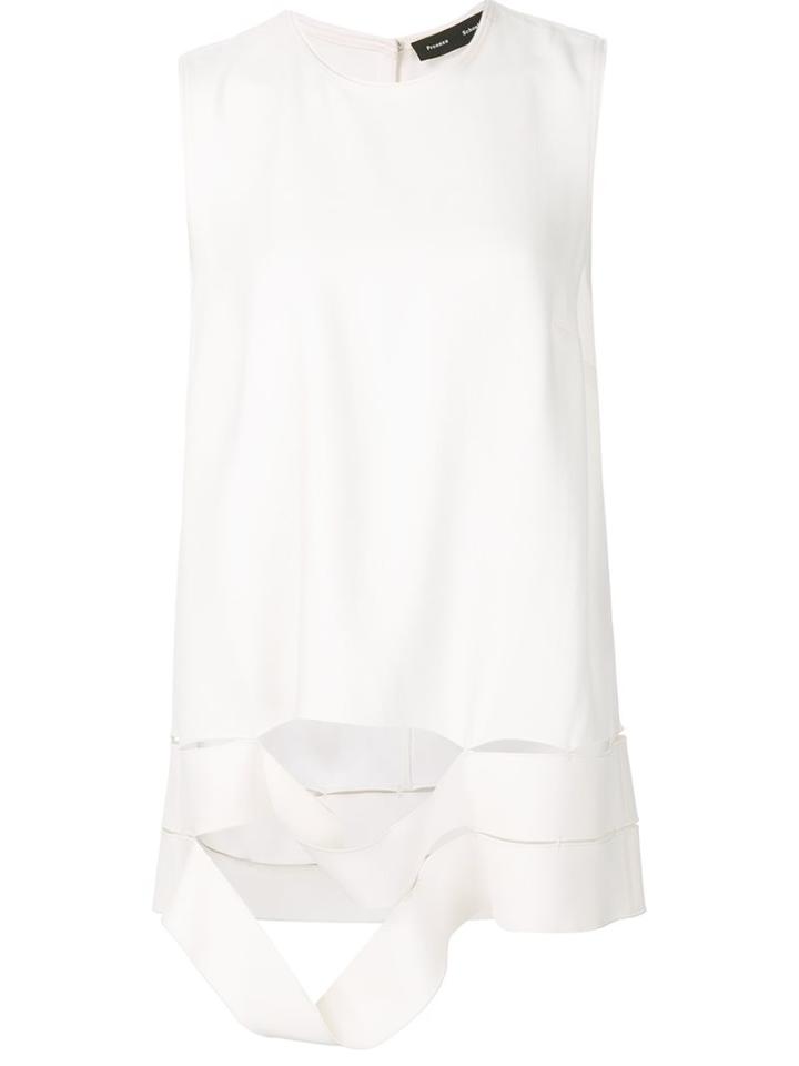Proenza Schouler Banded Tank Top, Women's, Size: 6, White, Acetate/viscose