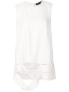 Proenza Schouler Banded Tank Top, Women's, Size: 6, White, Acetate/viscose