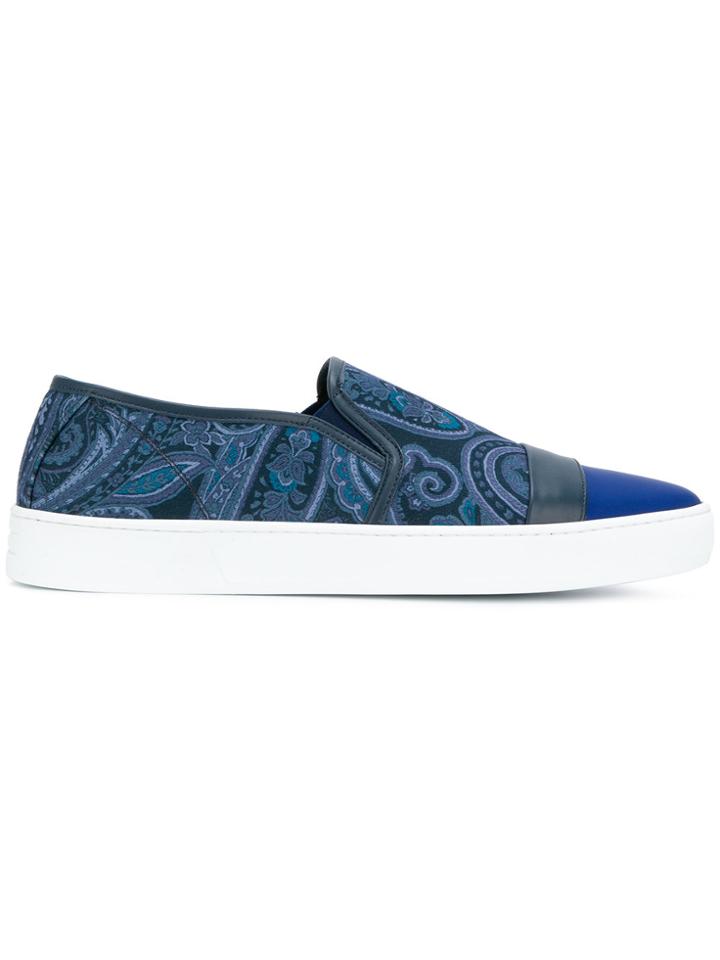 Etro Paisley Print Skate Shoes - Blue