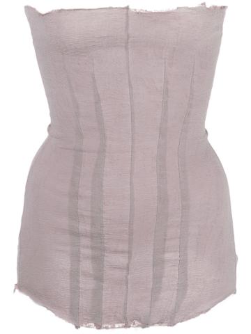 Marc Le Bihan Frayed Strapless Top - Pink