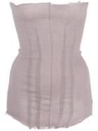 Marc Le Bihan Frayed Strapless Top - Pink