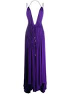 Dsquared2 Plunging Neck Crepe Dress - Purple