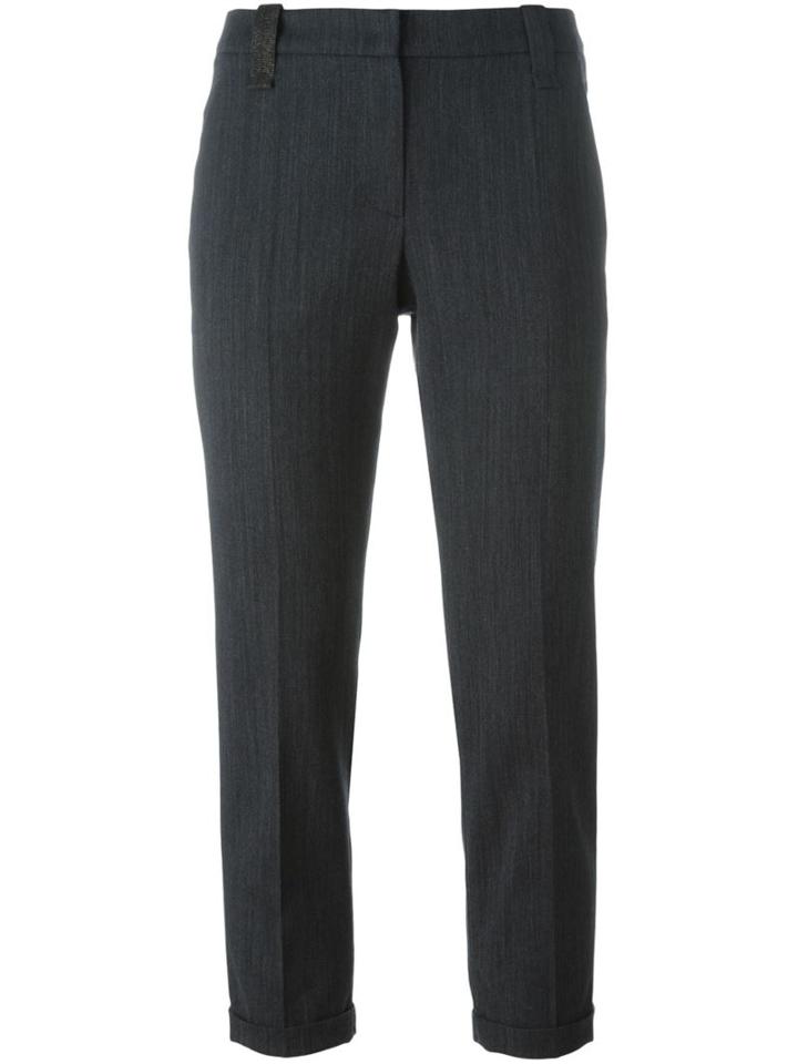 Brunello Cucinelli Metallic Belt Loop Trousers