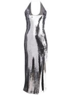 Galvan Fitted Side Slit Dress - Metallic