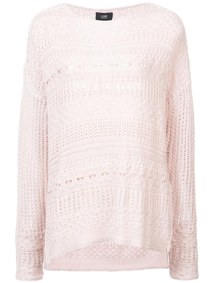 Line The Label Johanna Open Neck Sweater - Pink & Purple