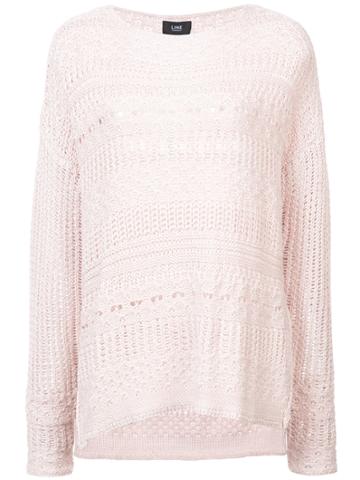 Line The Label Johanna Open Neck Sweater - Pink & Purple