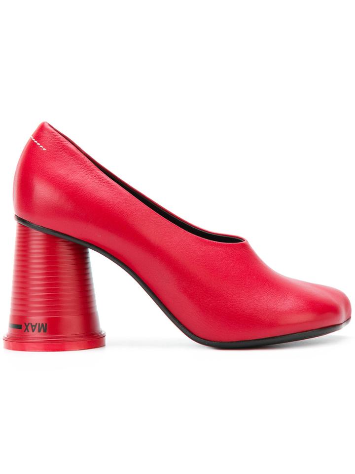Mm6 Maison Margiela Ribbed Heel Pumps - Red