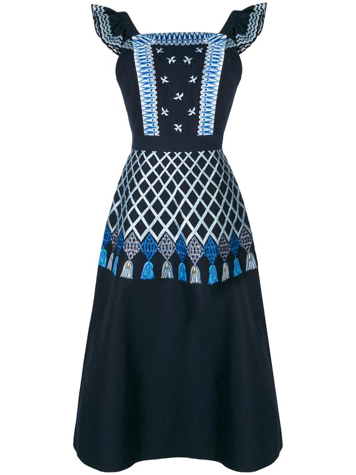 Temperley London - Poppy Field Dress - Women - Cotton - 10, Blue, Cotton