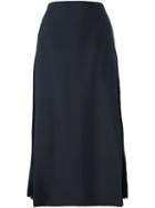 Fendi A-line Midi Skirt, Women's, Size: 42, Blue, Silk/mohair/wool