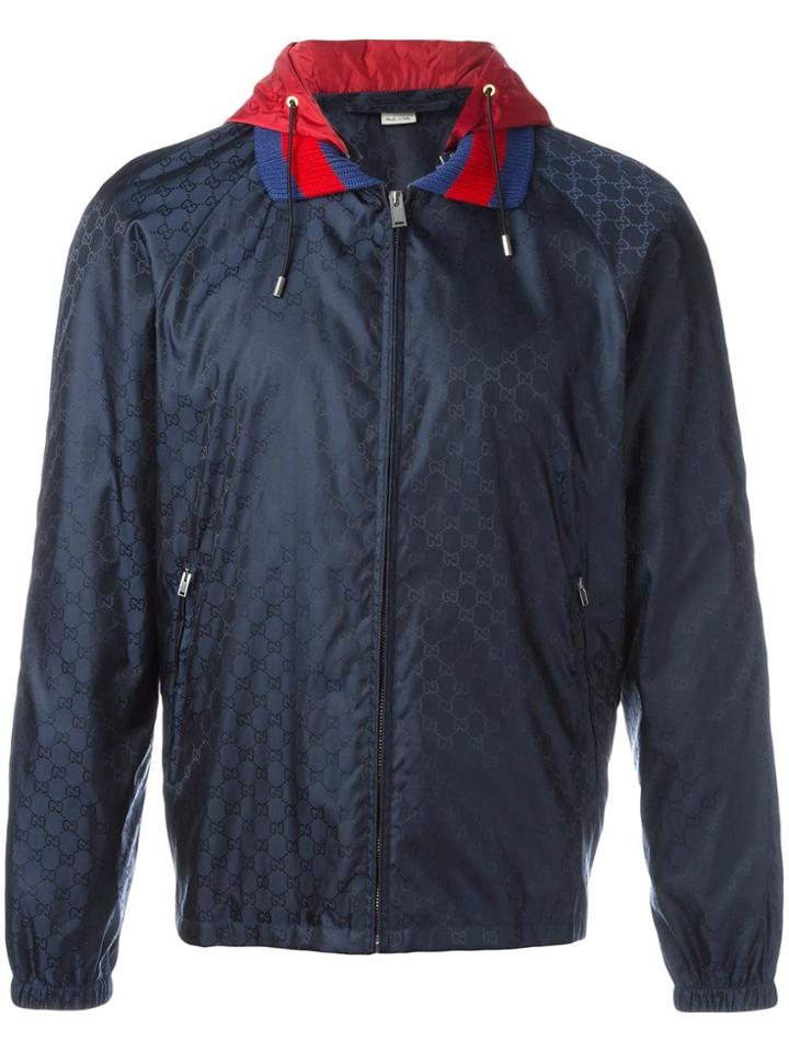 Gucci Gg Supreme Jacquard Windbreaker - Blue
