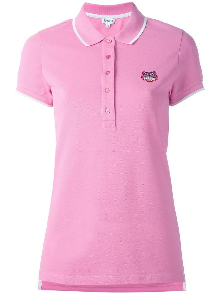 Kenzo 'mini Tiger' Polo Shirt, Women's, Size: Medium, Pink/purple, Cotton