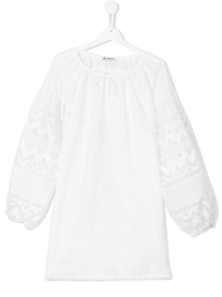 Dondup Kids Broderie Anglaise Shift Dress - White