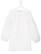 Dondup Kids Broderie Anglaise Shift Dress - White