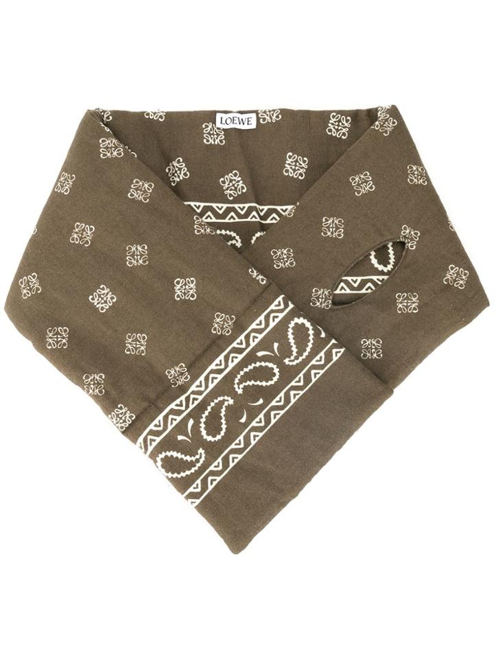 Loewe Logo Print Scarf - Green