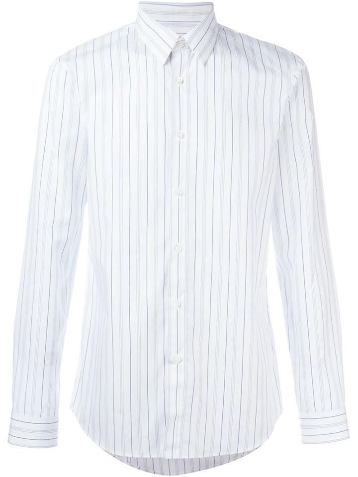 Jil Sander Striped Shirt, Men's, Size: 44, White, Cotton