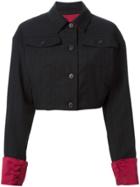 Dolce & Gabbana Vintage Pinstriped Cropped Jacket - Black