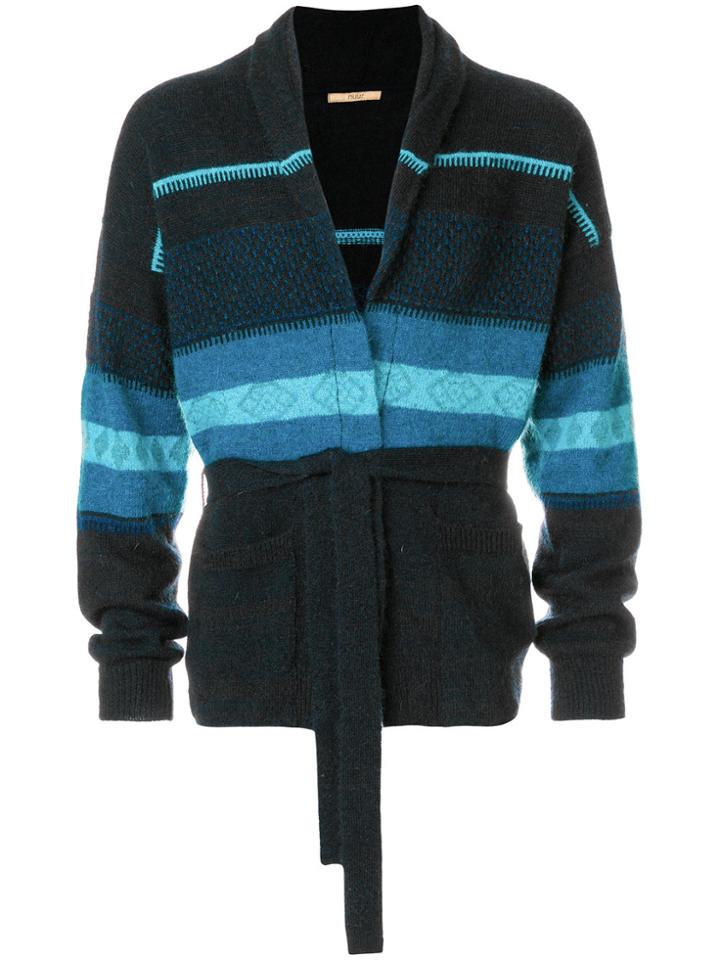 Nuur Striped Buttoned Pullover - Blue