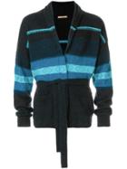 Nuur Striped Buttoned Pullover - Blue