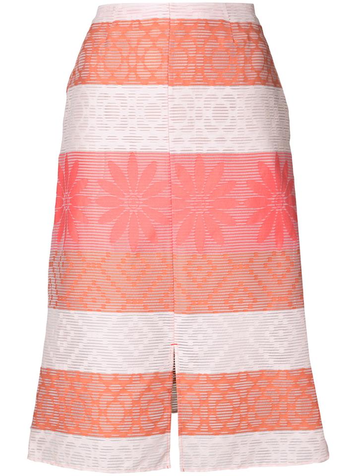 Julien David Patterned A-line Skirt - White