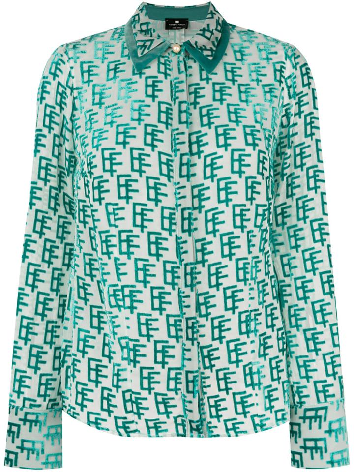 Elisabetta Franchi Monogram Print Shirt - Blue