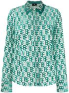 Elisabetta Franchi Monogram Print Shirt - Blue