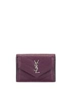 Saint Laurent Monogram Wallet - Purple
