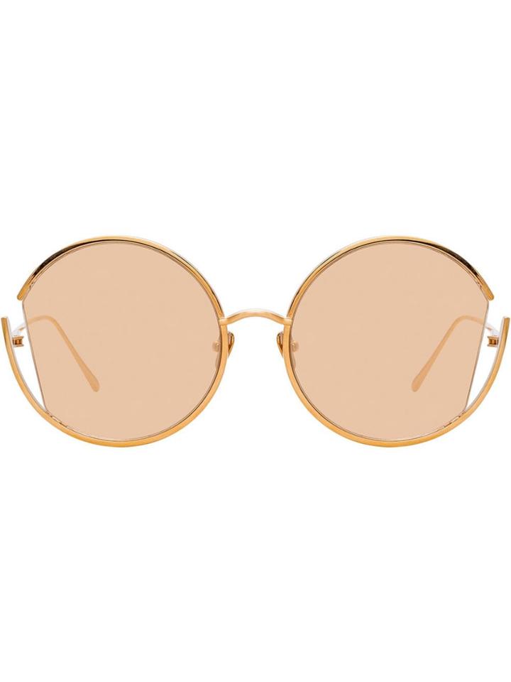 Linda Farrow Round Cut-out Frame Sunglasses - Pink