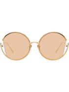 Linda Farrow Round Cut-out Frame Sunglasses - Pink