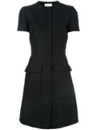 Carven Button Through Dress, Women's, Size: 40, Black, Cotton/acetate/viscose/virgin Wool