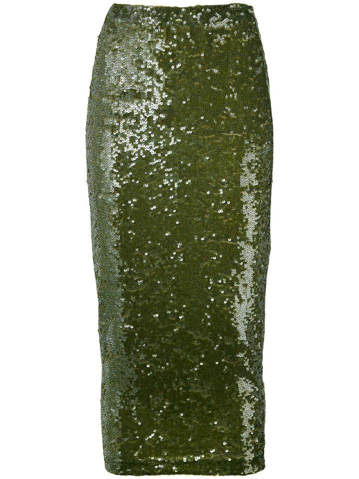 P.a.r.o.s.h. - 'garies' Sequin Skirt - Women - Spandex/elastane/pvc/polyimide - M, Green, Spandex/elastane/pvc/polyimide