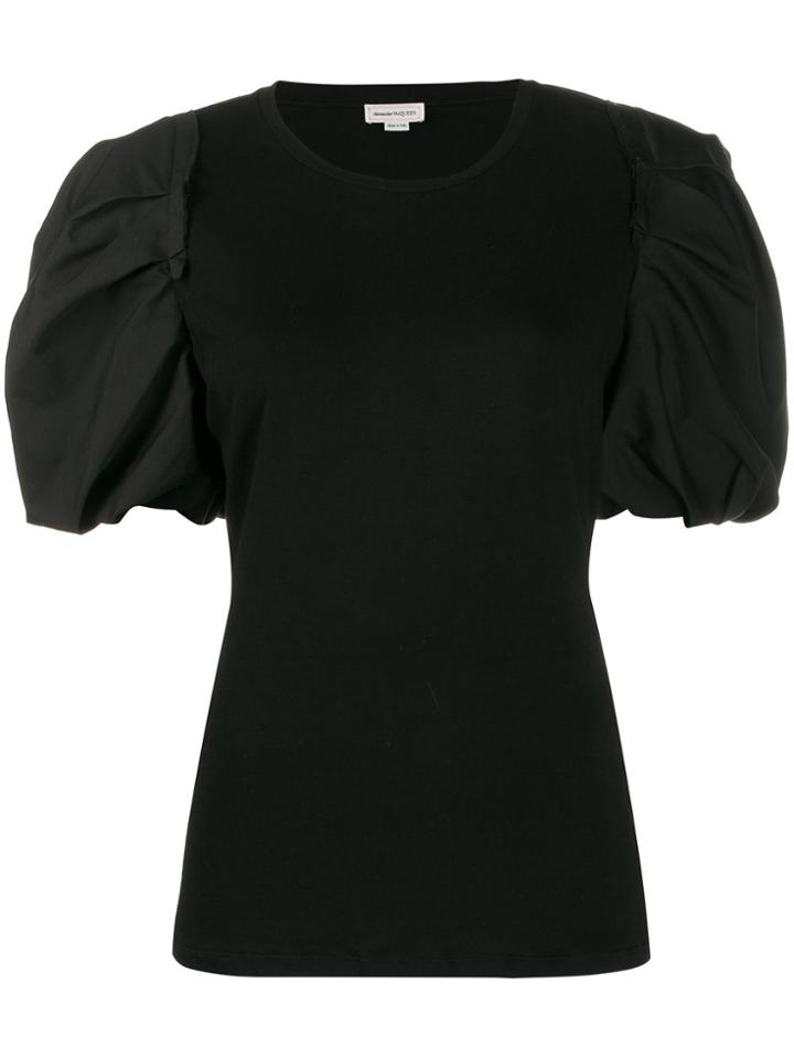 Alexander Mcqueen Short Puffed Sleeve Top - Black