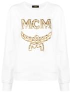 Mcm Logo Printed Sweatshirt - White
